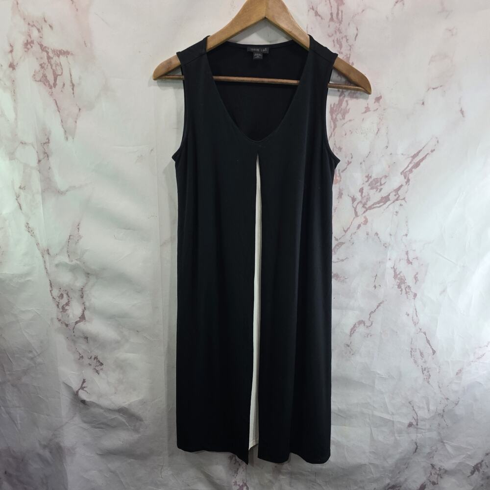 J Jill Dress Womens XS Petite Black White Tank Wearever Stretchy Layered